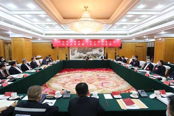 中央企業系統（在京）代表團舉行分組會議 繼續認真學習討論黨的二十大報告