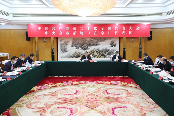 中央企業系統（在京）代表團認真討論中央紀委工作報告、黨章修正案
